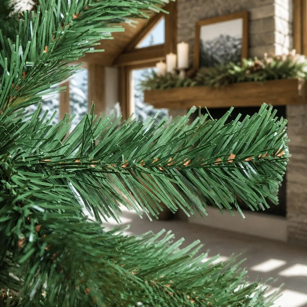Christmas Garland 2.1m Green Pre-lit Decoration for Indoor Outdoor Use Mantel Staircase Doorway