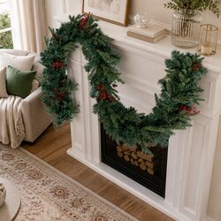 Concise 2.4m Christmas Garland with LED and Seasonal Decor