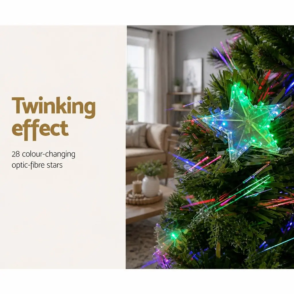 Optic Fibre Christmas Tree Multi Colour 1.5m Pre-Lit LED Holiday Decor
