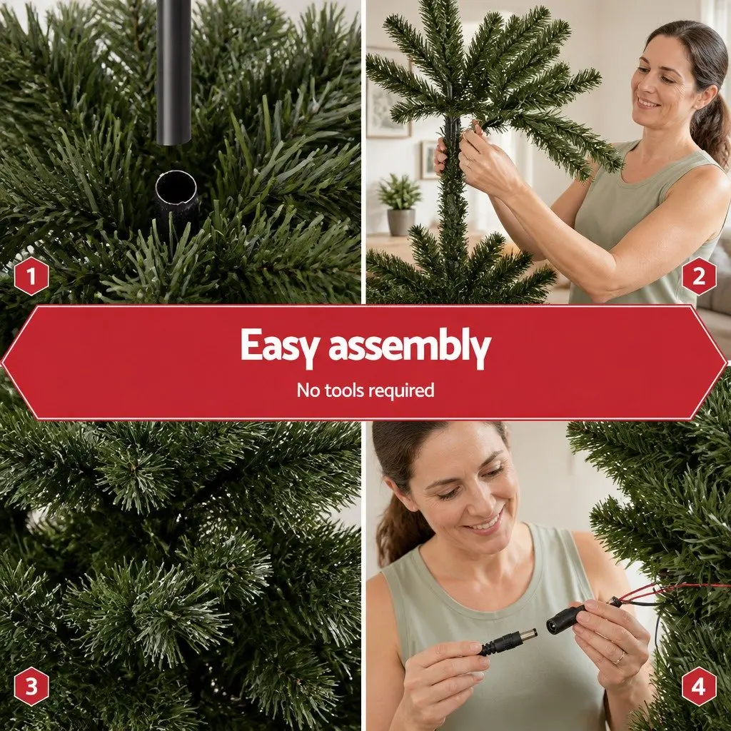 6ft Christmas Tree Warm White Optic Fibre LED Pre-lit Twinkling Effect Indoor Outdoor