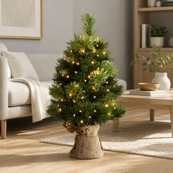 Delightful 60cm Green Mini Christmas Tree with LED Lights