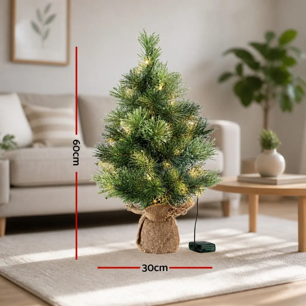 Mini Christmas Tree Green 60CM Tabletop LED with 8 Light Modes