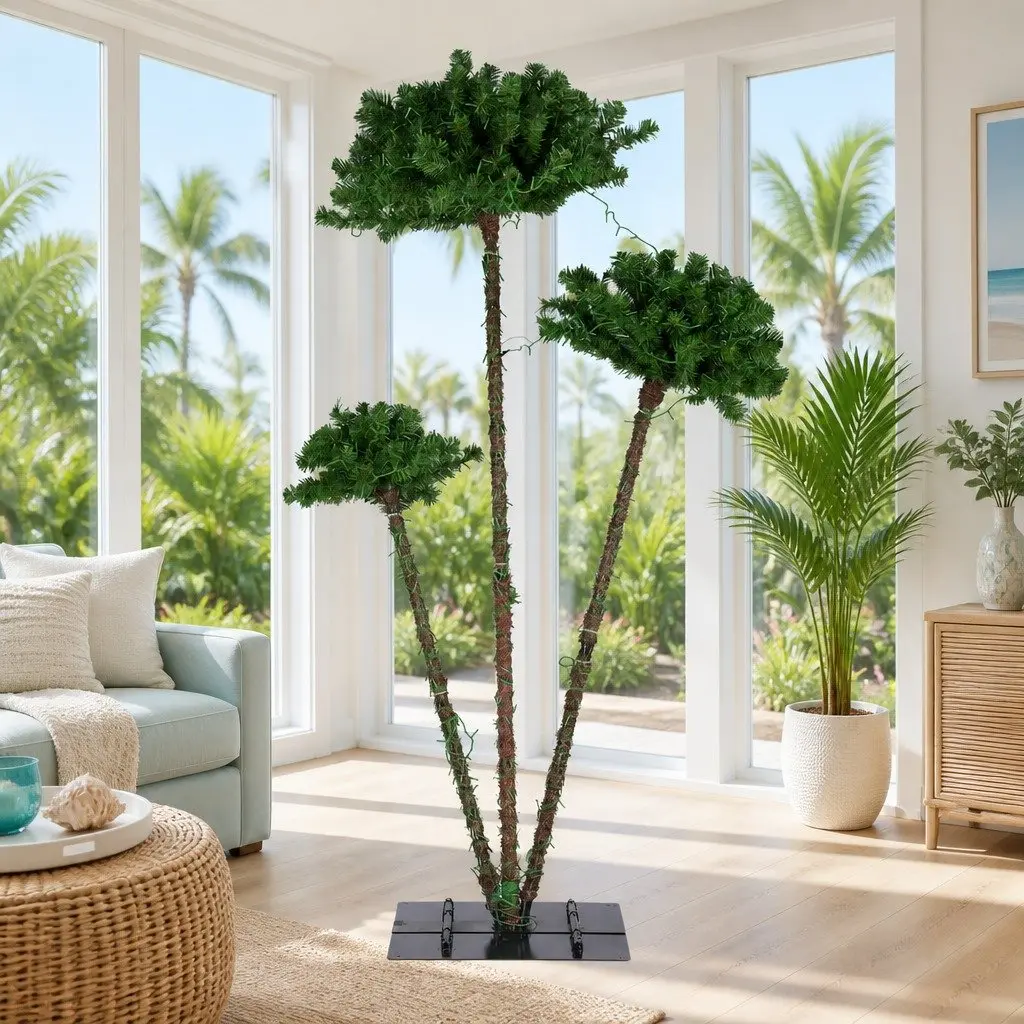 3-in-1 LED Christmas Palm Tree for Festive Cheer