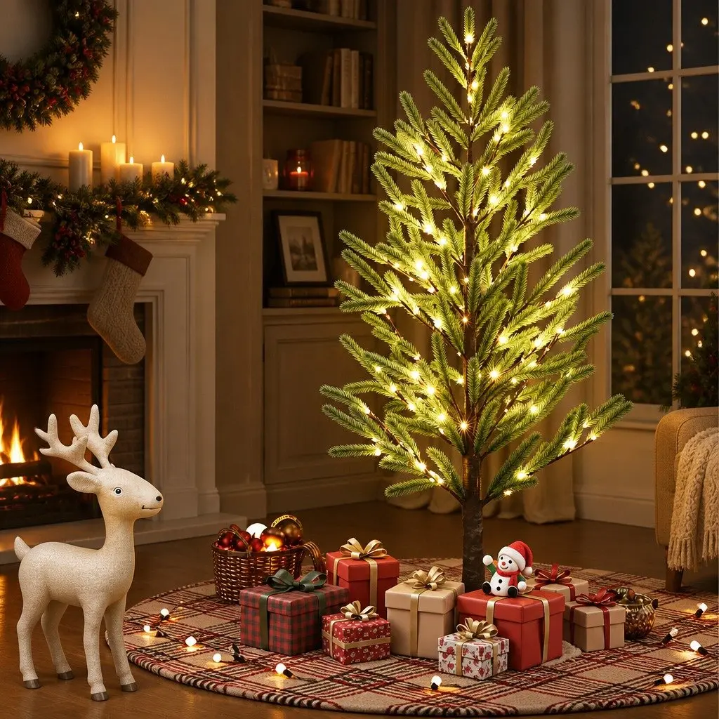 Pre-lit LED Christmas Tree Green 1.8M 8 Light Modes