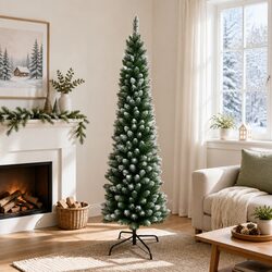 Compact 1.8m Snowy Green Christmas Tree for Your Home