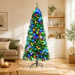 Concise and Festive 1.8M Christmas Tree with LED Lights