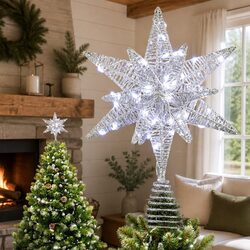 LED Christmas Tree Topper Star with Timer Function