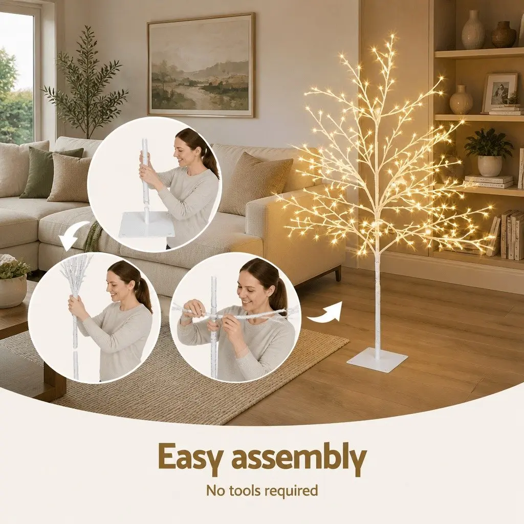 LED Christmas Tree Warm White 5FT Pre-lit 304 Bulbs Indoor Outdoor Holiday Decoration