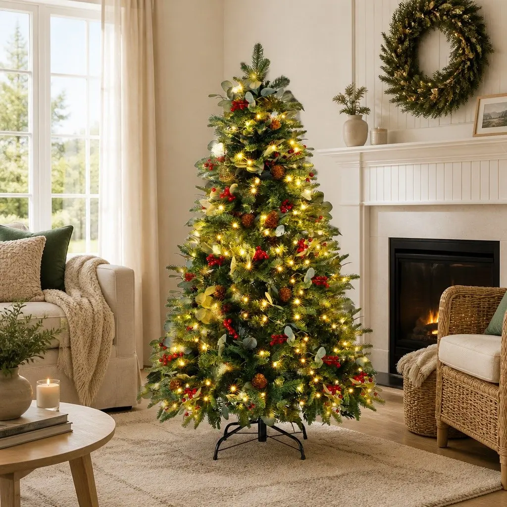 Christmas Tree Green 150cm LED Pre-lit Decoration with 355 Tips for Home Office Party