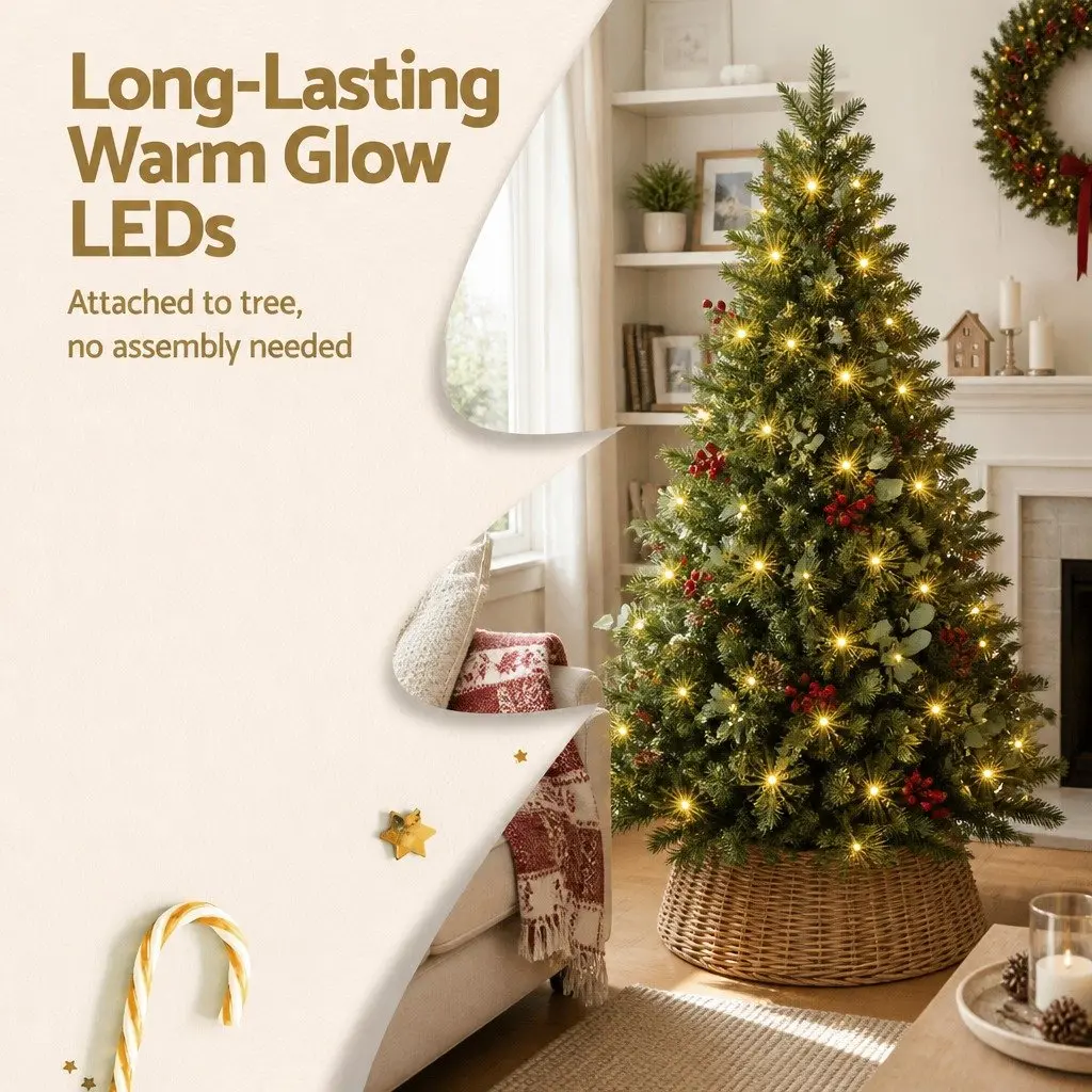 Christmas Tree Green 150cm LED Pre-lit Decoration with 355 Tips for Home Office Party