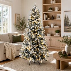 Simple and Stunning: 1.8m Pre-lit Snow Flocked Tree