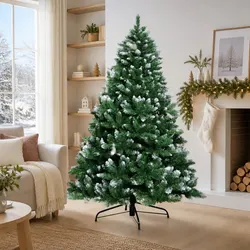 Stylish 7FT Snowy Fir Tree for Festive Decor