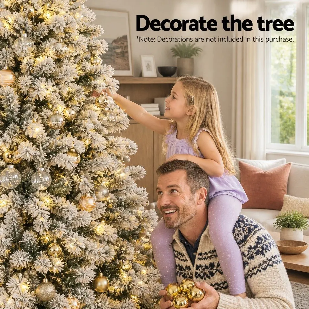 Pre-Lit Christmas Tree Snow Flocked 2.1m 500 LED Warm White 8 Light Modes