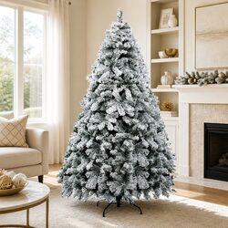 Stunning 2.4m Snow Flocked Xmas Tree for Your Home