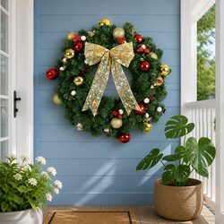 60cm LED Christmas Wreath: Festive and Convenient