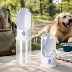 Pet Water Bottle 450ml Portable Leak-Proof Bowl Outdoor Travel Hydration