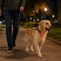 Heavy Duty 3XL Orange Dog Collar with Safety Features