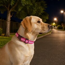 Reflective Dog Collar with Secure Clip Buckle