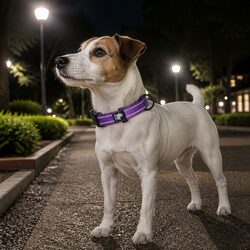 Reflective Dog Collar with Lock Buckle and O Ring