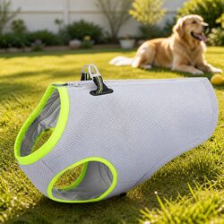 Compact Yellow Dog Cooling Vest for Quick Relief