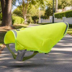 Dog Track Jacket Waterproof High Visibility Reflective Safety Pet Coat Yellow S