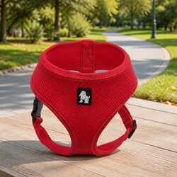 XL Red Dog Harness with Steel D Ring — Durable and Lightweight