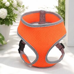 Dog Harness with Steel D Ring XS Orange Adjustable Breathable Mesh Pet