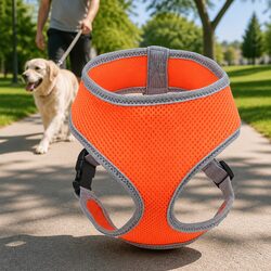 XL Orange Dog Harness - Adjustable and Lightweight Design