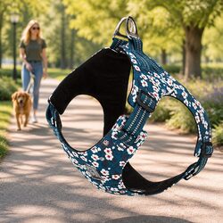 XL Floral Dog Harness for Safety and Style