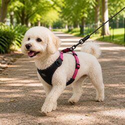Dog Harness Adjustable Straps Multiple Attachment Points Pet Control Pink S