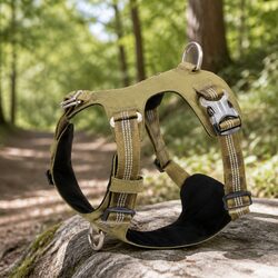 Lightweight Reflective No Pull Dog Harness Army Green Large Pet Control
