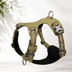 Lightweight Reflective No Pull Dog Harness Army Green XL Pet Secure Adjustable