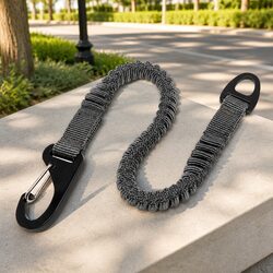 Bungee Leash Extension Grey M Size Pet Walking Collar Harness Attachment