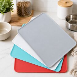 Concise Silicone Pet Food Mat - Waterproof and Non-Slip