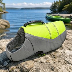 Concise Safety with Medium Neon Yellow Dog Life Jacket