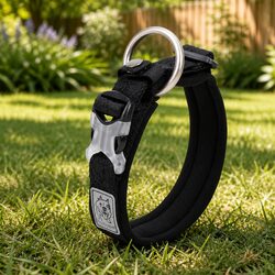 Dog Collar S Black Reflective Active Puppy Lead Attachment O Ring