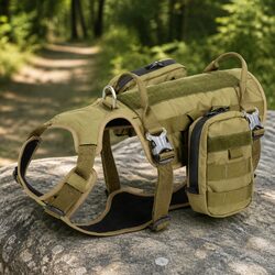 Dog Military Harness Backpack Tactical Training Vest Adjustable M Size