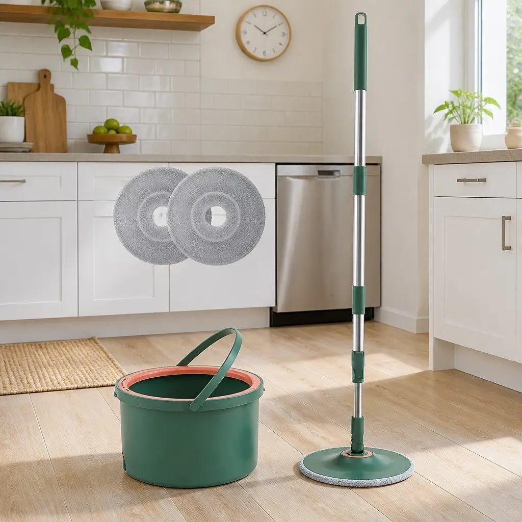 Rotary Flat Mop Green Hand-Wash-Free Sewage Separation Cleaning Tool