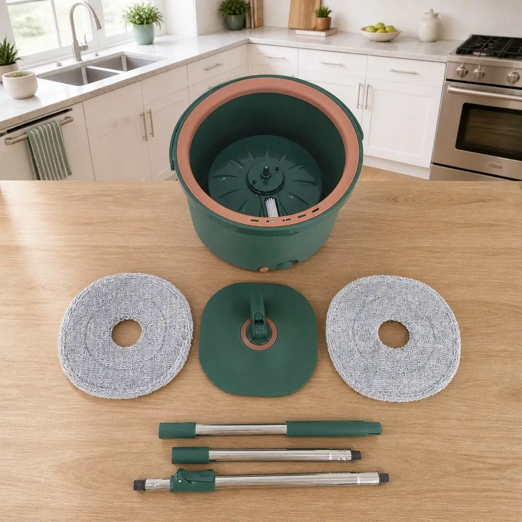 Rotary Flat Mop Green Hand-Wash-Free Sewage Separation Cleaning Tool