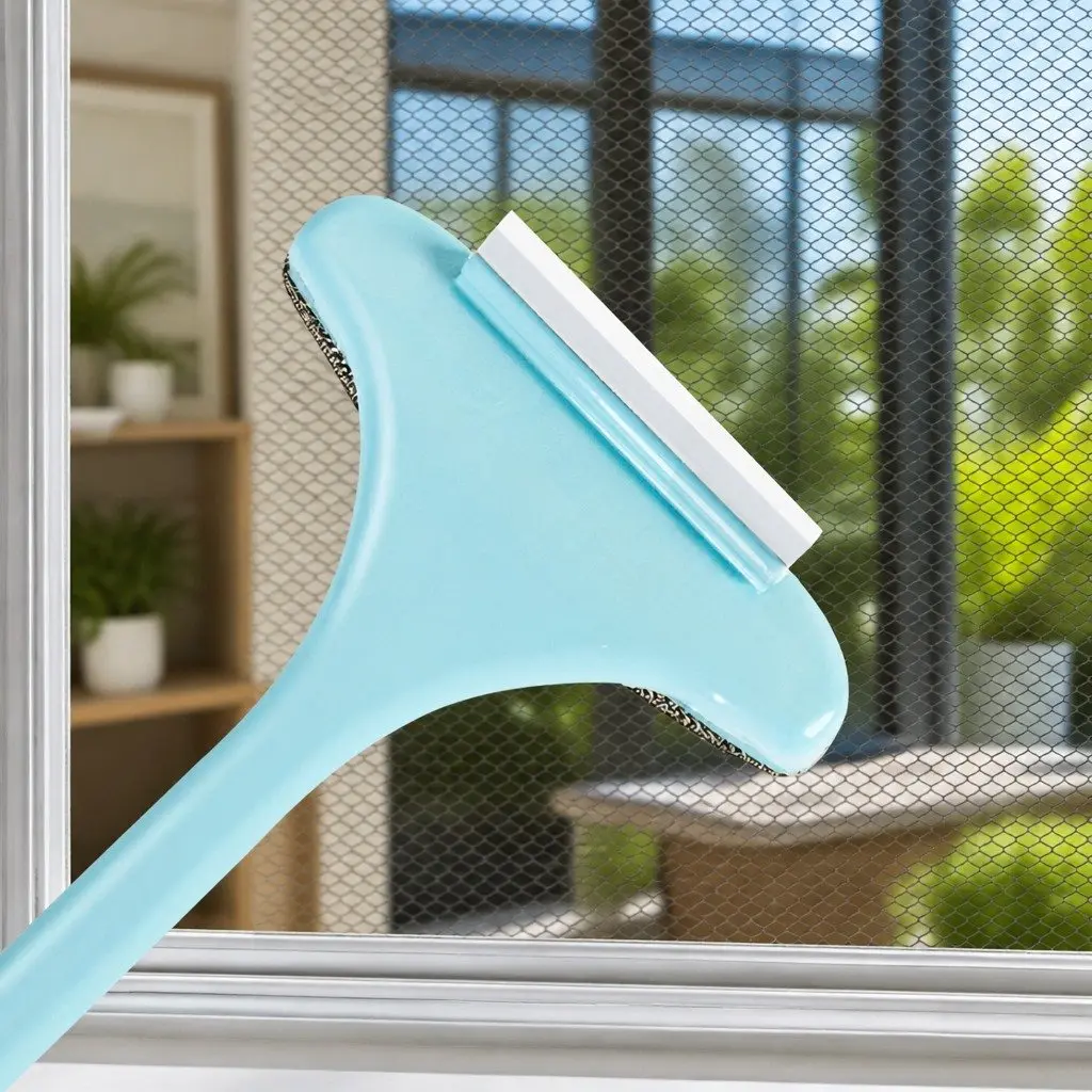 Double Sided Window Cleaning Brush Blue Multifunctional Tool