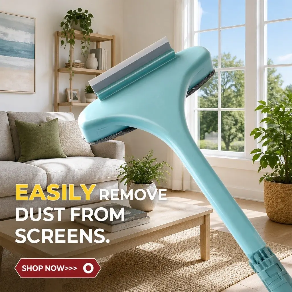 Double Sided Window Cleaning Brush Blue Multifunctional Tool