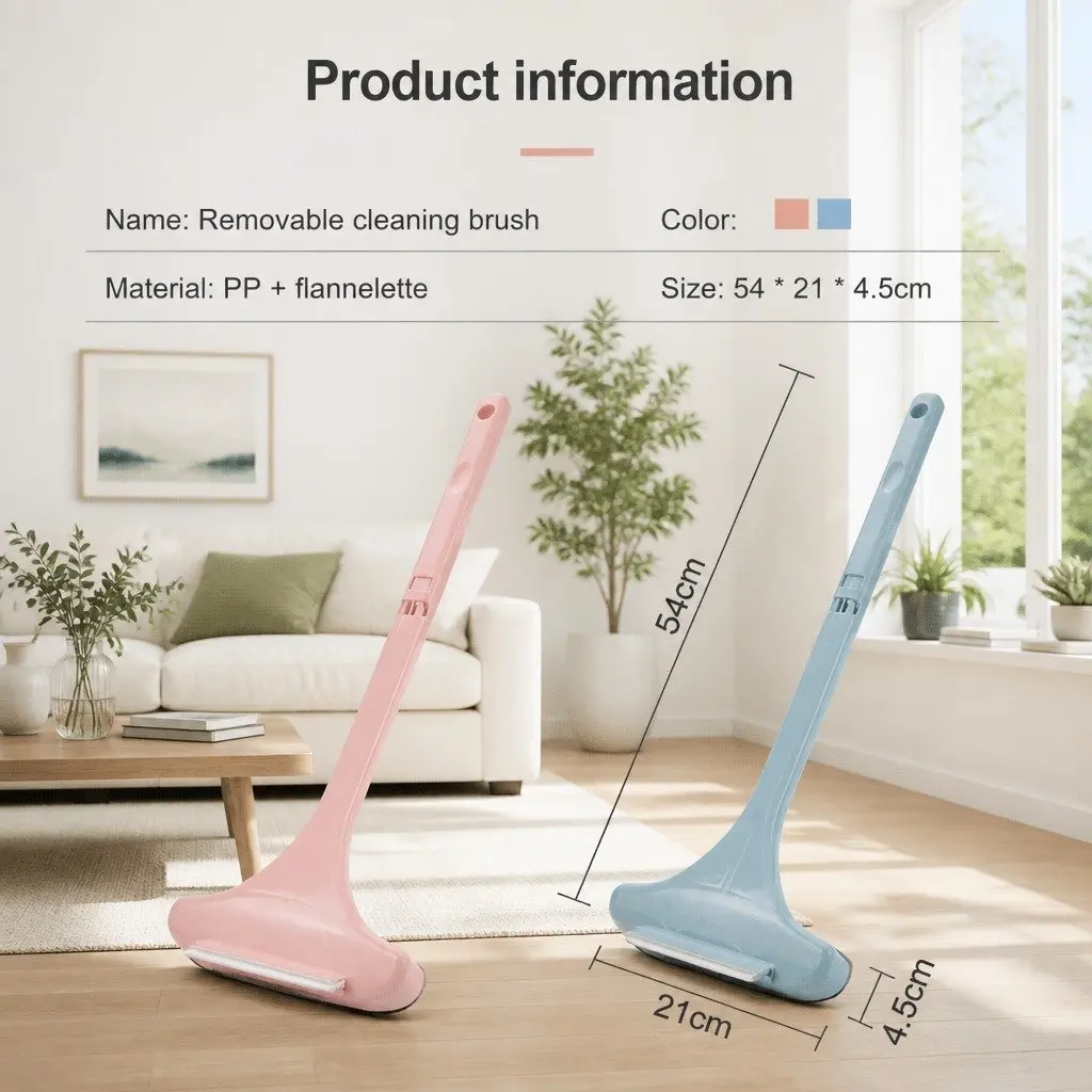 Double Sided Window Cleaner Brush Pink Multifunctional Cleaning Tool