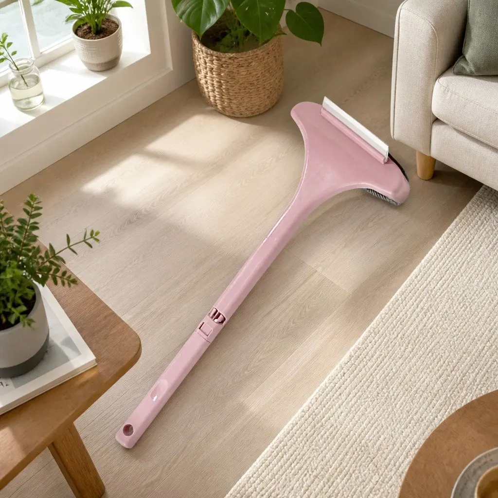 Double Sided Window Cleaner Brush Pink Multifunctional Cleaning Tool