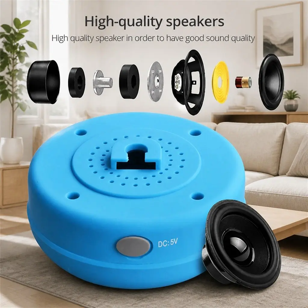 Portable Bluetooth Speaker Blue Waterproof Suction Cup Hands-Free