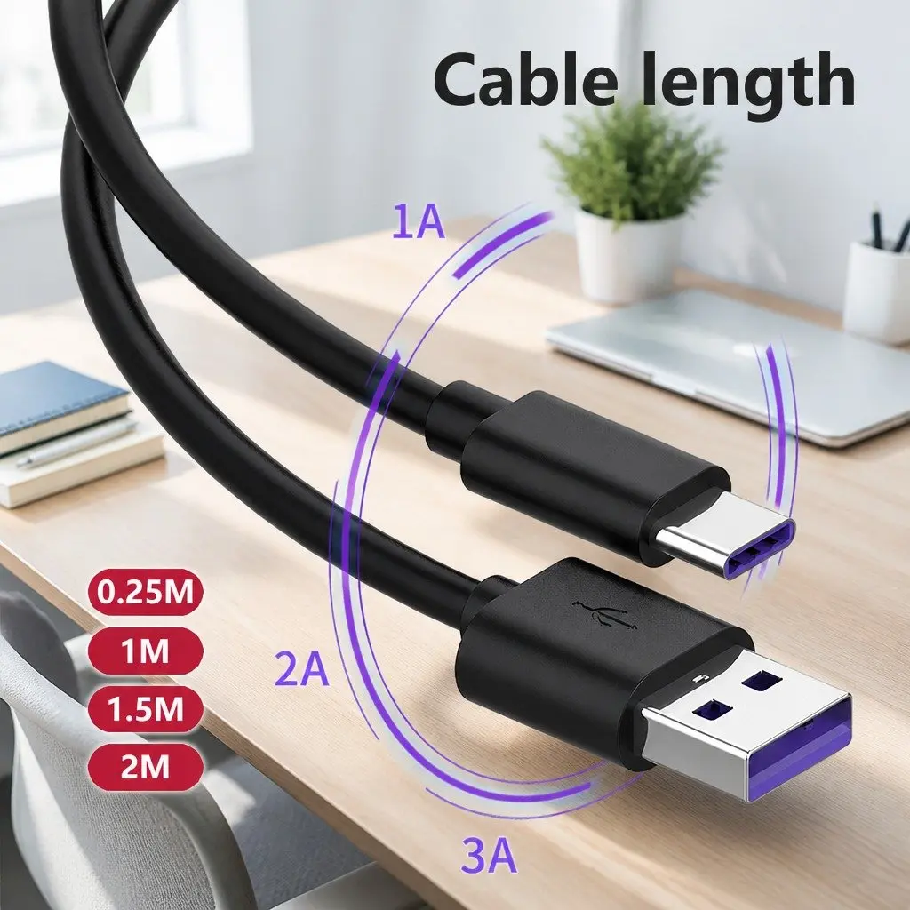 USB-C to USB-C PD Fast Charge Cable 40W Power Charger Lead