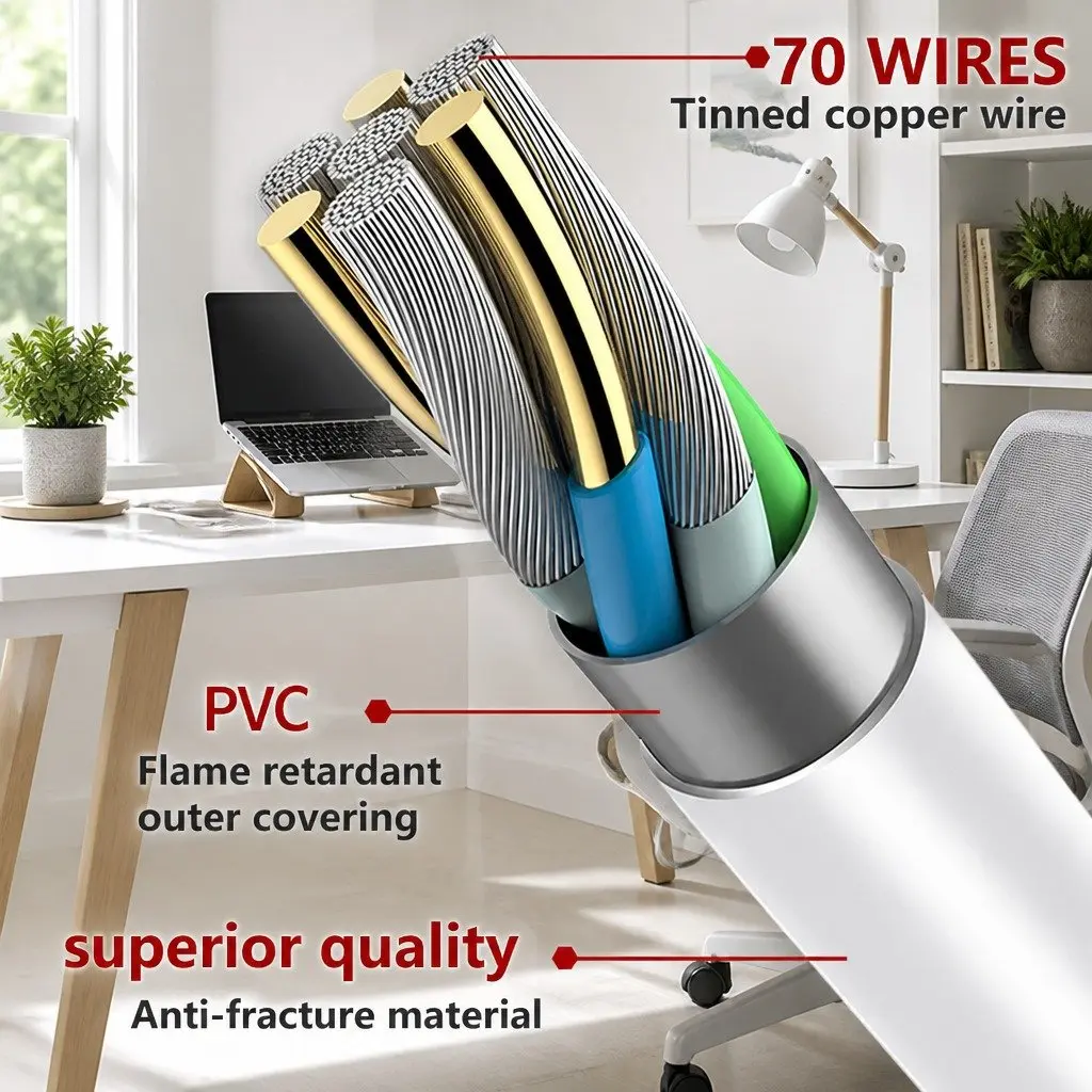 USB to USB-C Fast Charging Cable For Samsung Huawei Android Devices