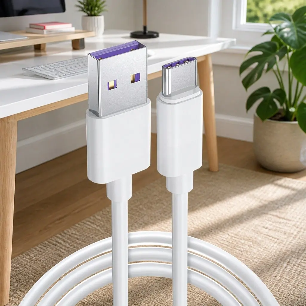 USB to USB-C Fast Charging Cable For Samsung Vivo Mobile Phone Data Transfer