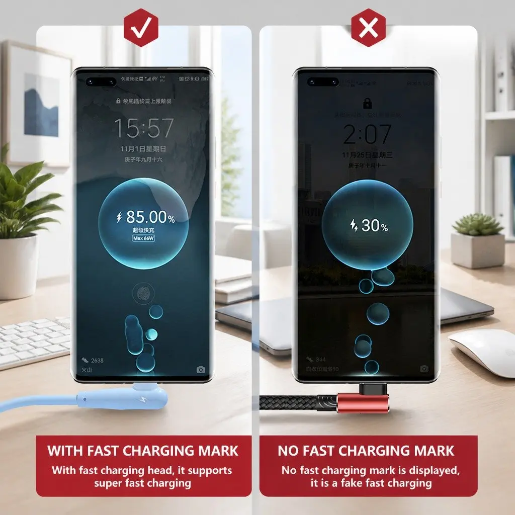 66W Fast Charging Three-in-One Cable Elbow Liquid Silicone Connector Data