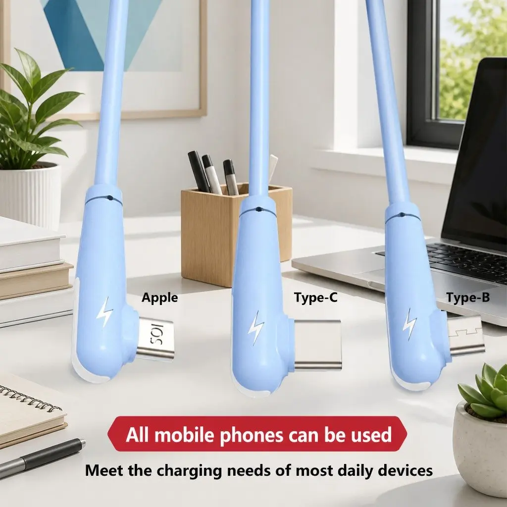Elbow Three-in-One Fast Charging Data Cable Liquid Silicone Green