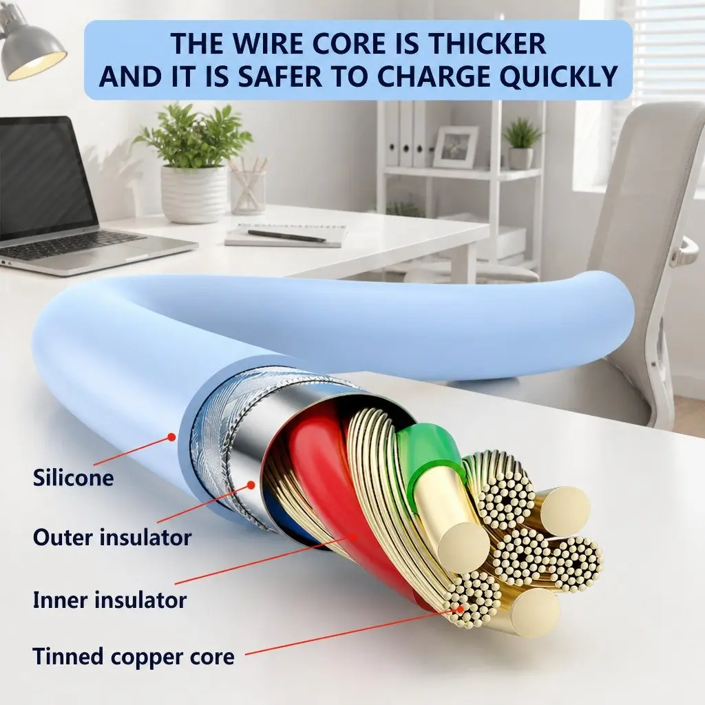 66W Fast Charging Three-In-One Data Cable Elbow Liquid Silicone Green